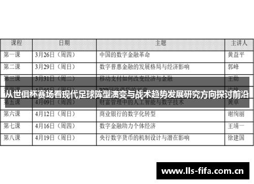 从世俱杯赛场看现代足球阵型演变与战术趋势发展研究方向探讨前沿